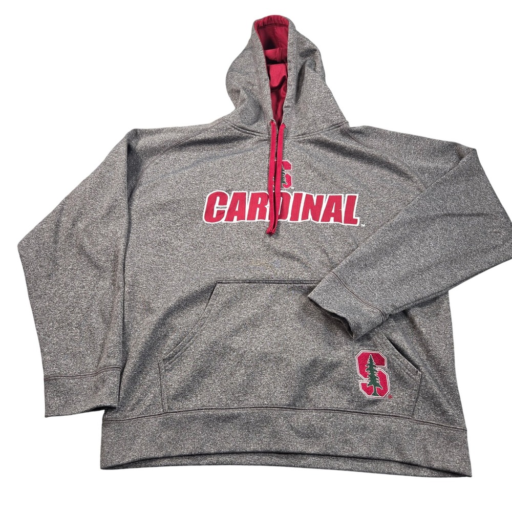 Stanford University Cardinal Hoodie Mens Large Gray Champion Elite Athletic